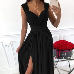 Formal V-Neck Maxi Dress
